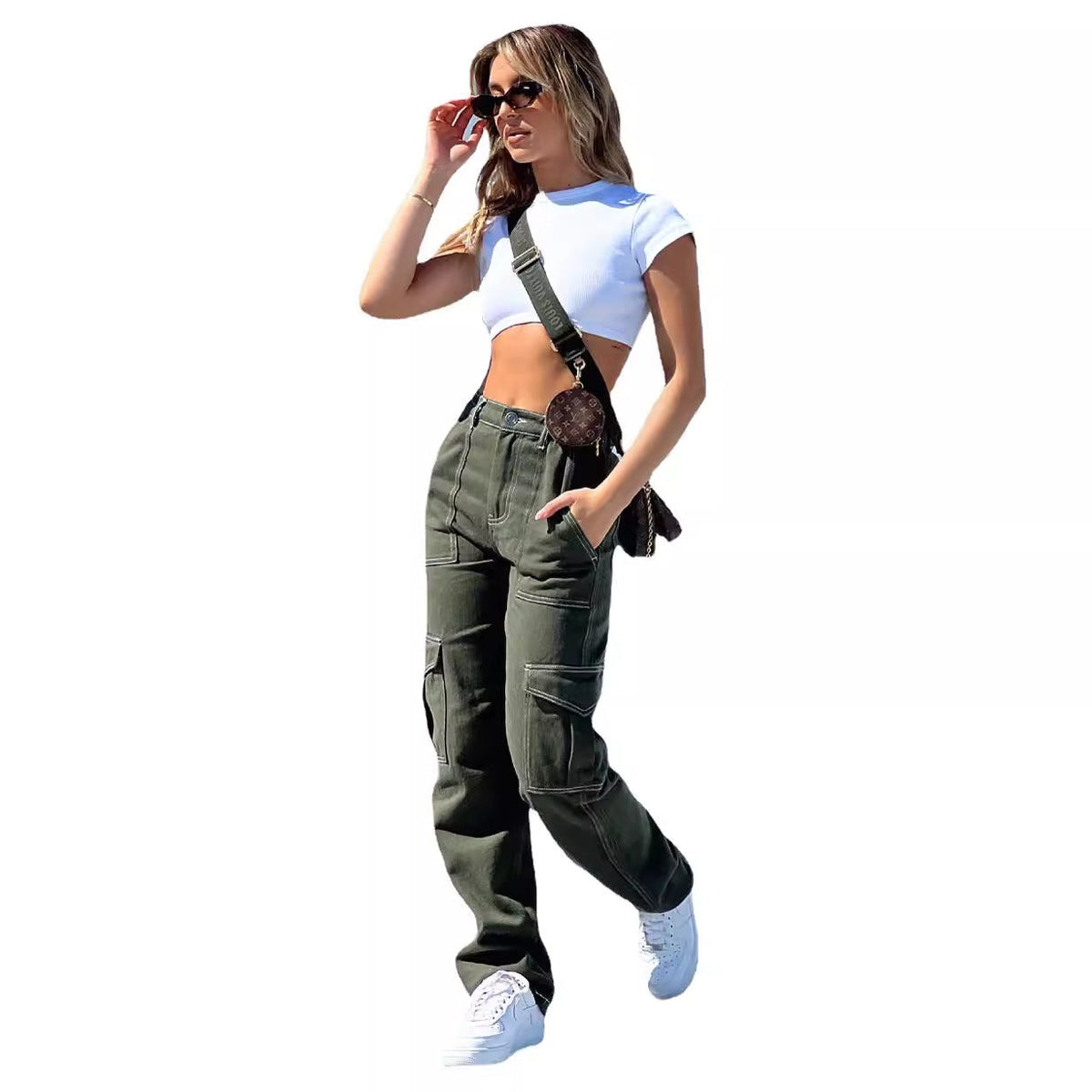 Damen Cargo-Hose mit elastischem Bund und praktischen Taschen Drune
