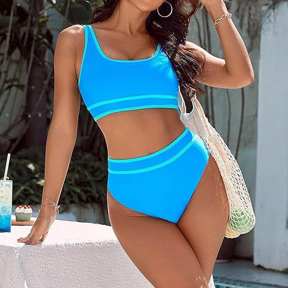 Damen Sportliches Bikini-Set mit Hochbund und komfortablem Oberteil Drune