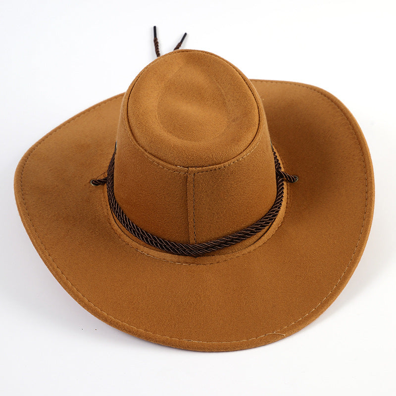 Damen Outdoor Cowboyhut aus weichem Mikrofaser-Wildleder mit Kordelzug Drune