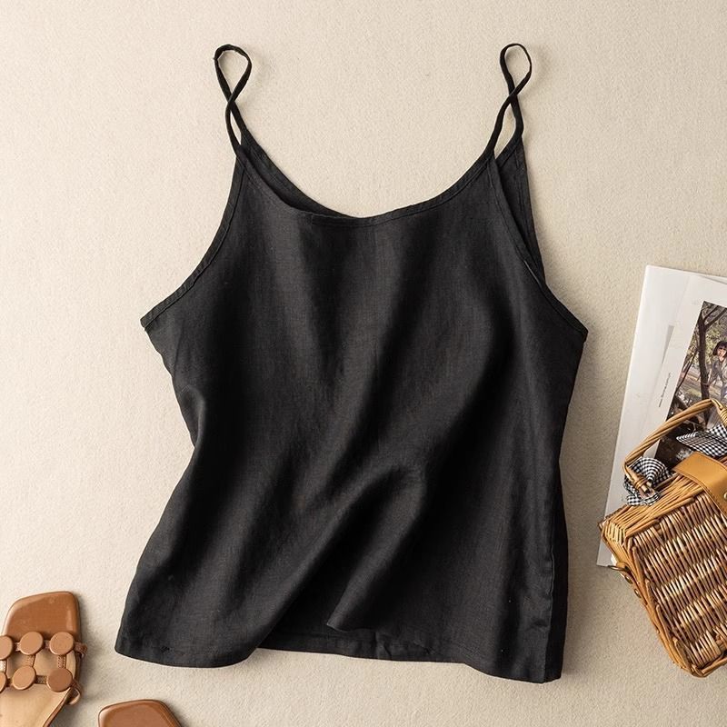 Damen Leichtes Leinen-Camisole-Top Drune