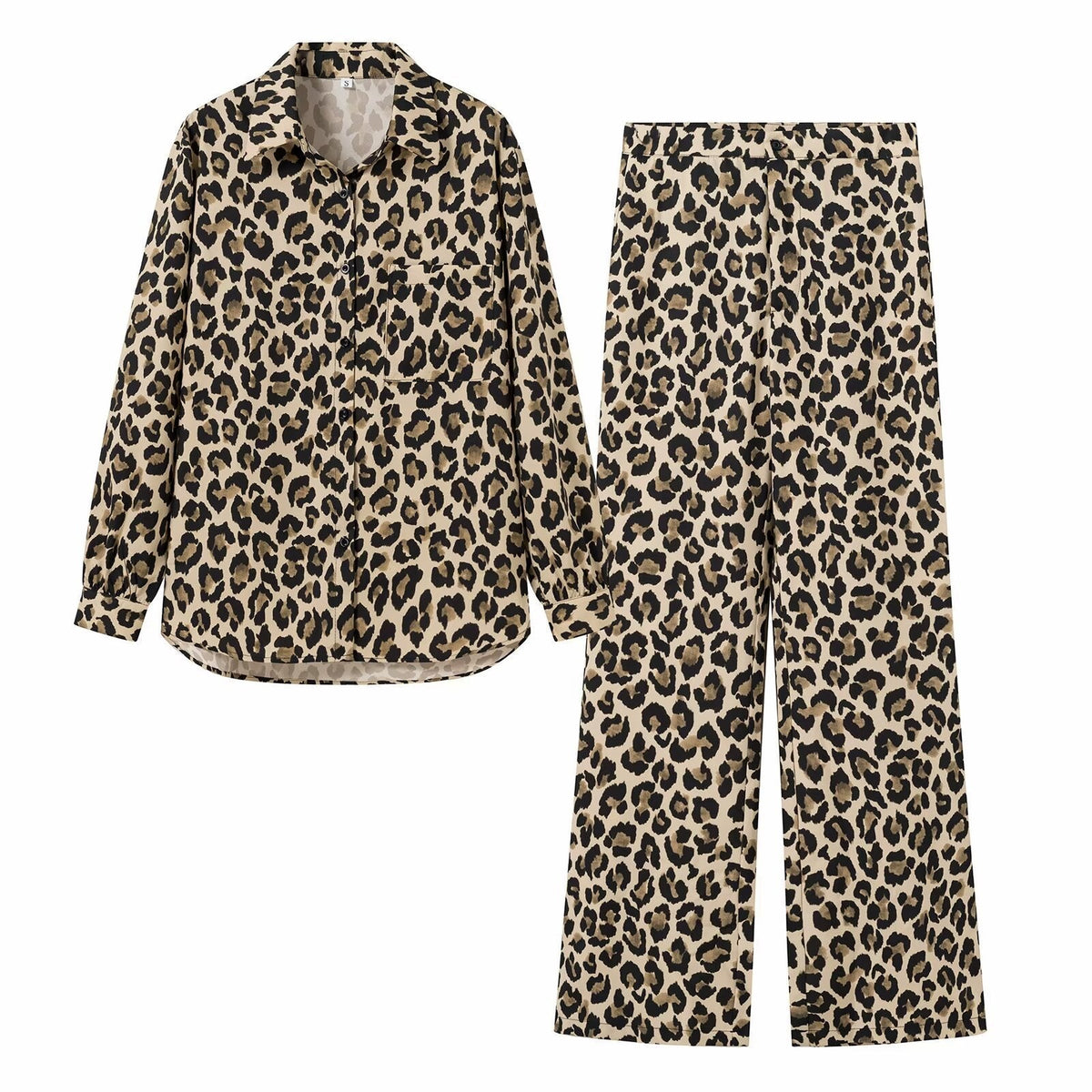Damen Weite Leinenhose im trendigen Leopardenmuster Drune