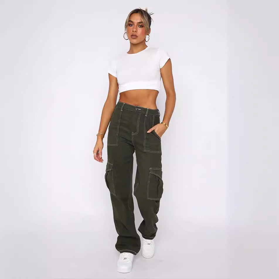 Damen Cargo-Hose mit elastischem Bund und praktischen Taschen Drune