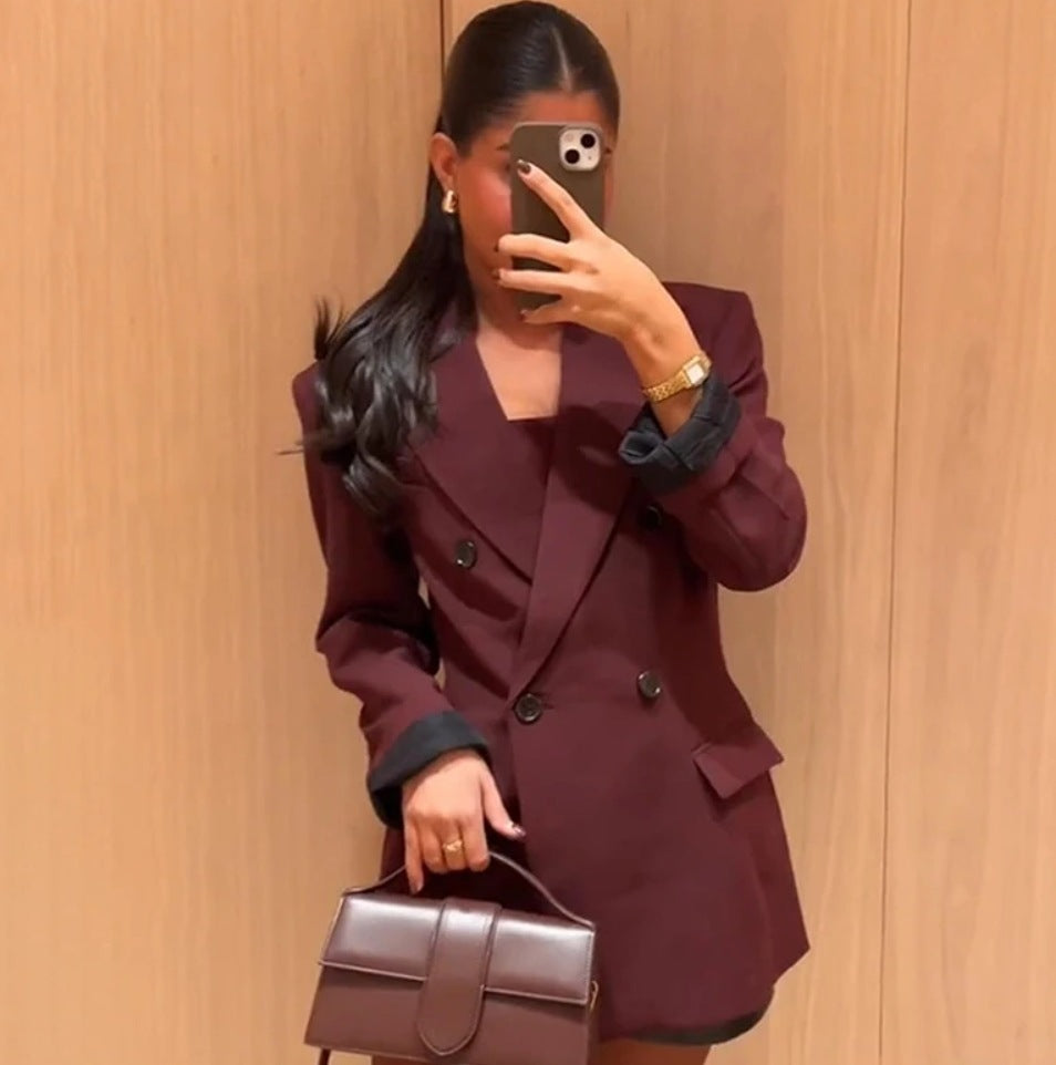Damen Doppelt geöffneter Blazer mit elegantem Schnitt und feinen Details Drune