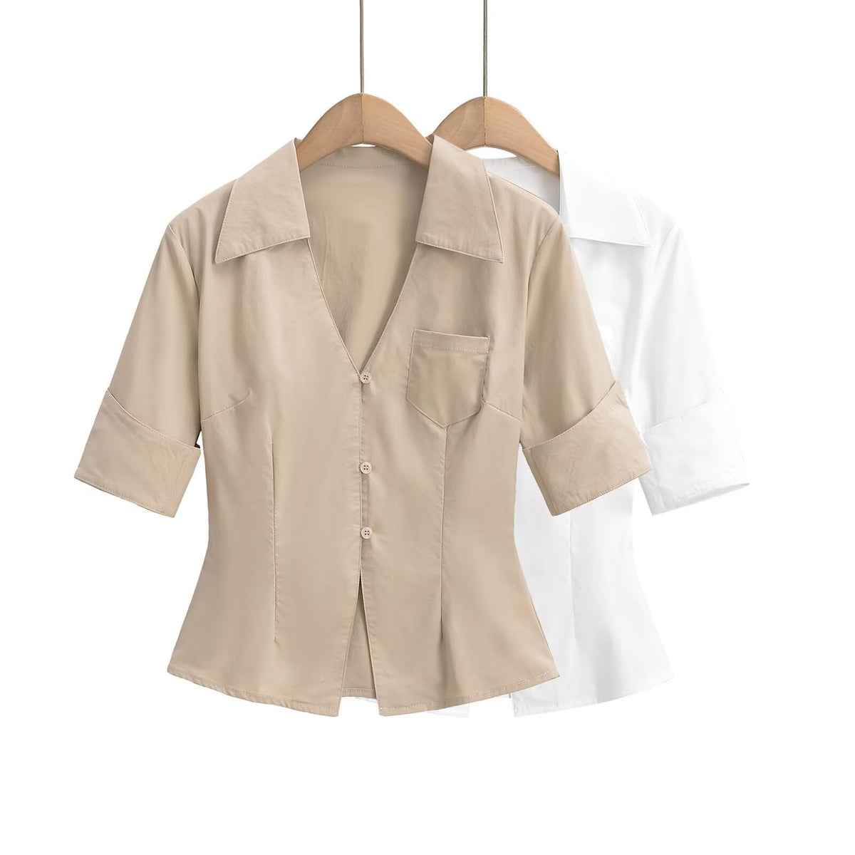 Damen Bluse mit klassischem Revers und zeitlosem Schnitt Drune