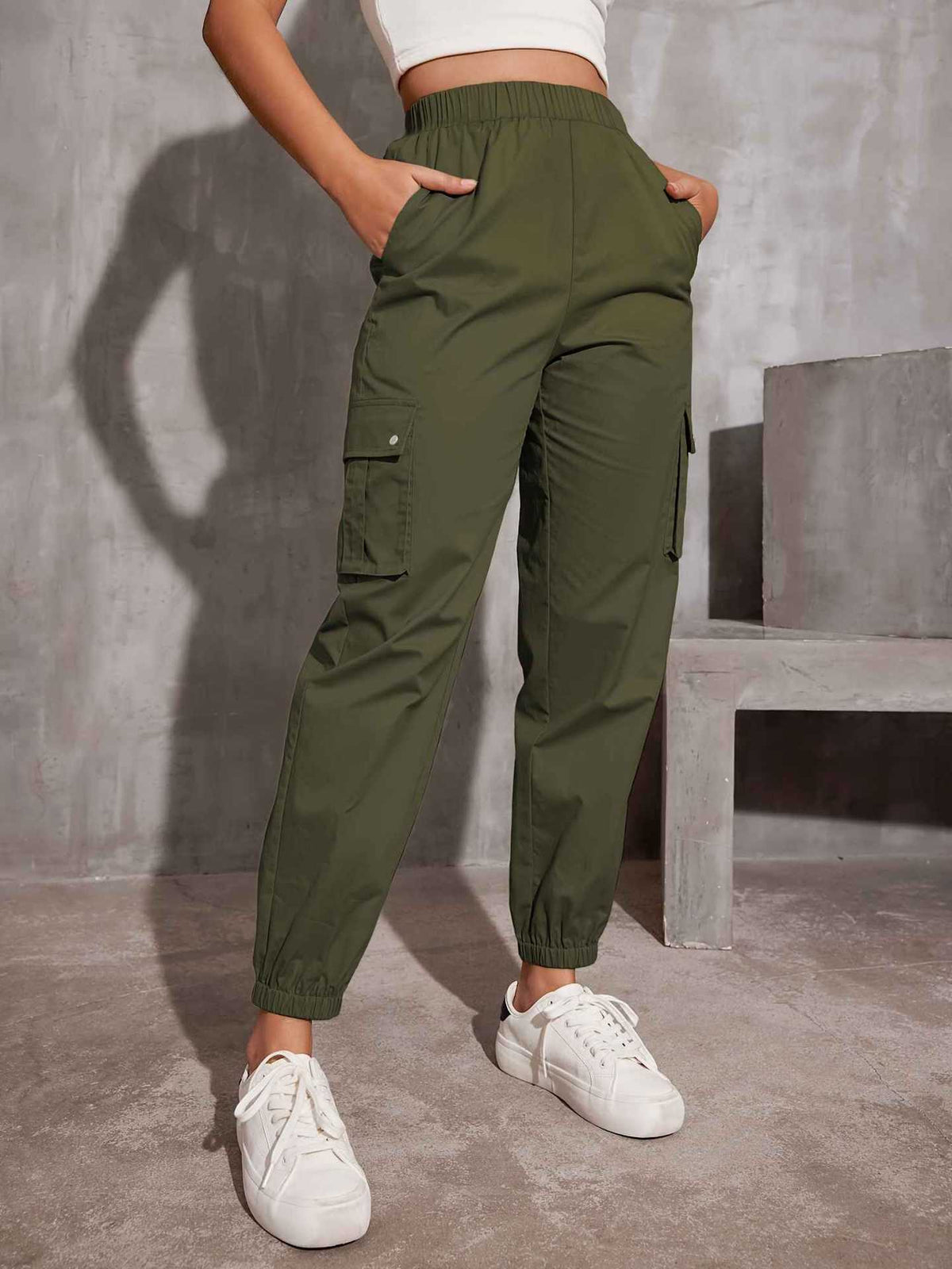 Damen Cargo-Hose mit elastischem Bund und praktischen Seitentaschen Drune