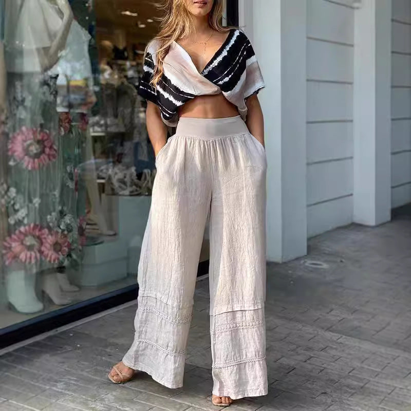 Damen luftige und bequeme Leinenhose Drune