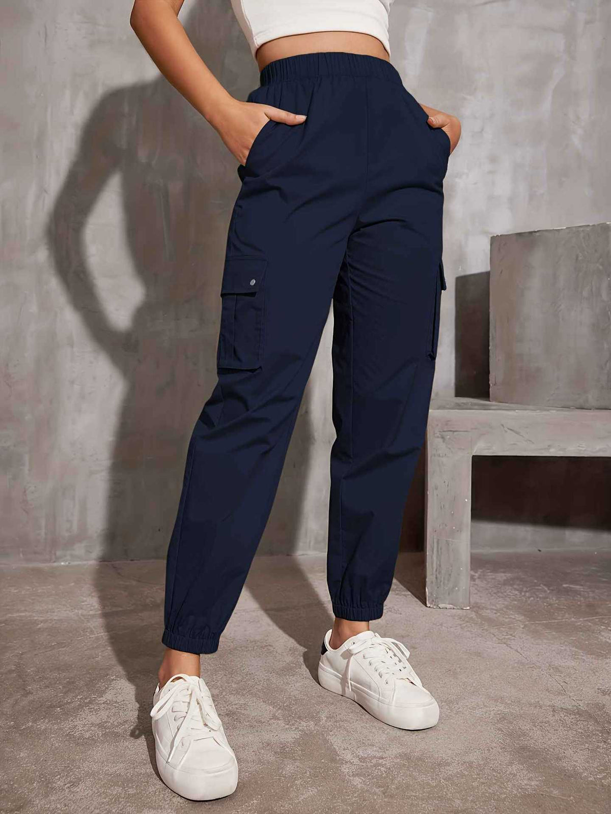 Damen Cargo-Hose mit elastischem Bund und praktischen Seitentaschen Drune