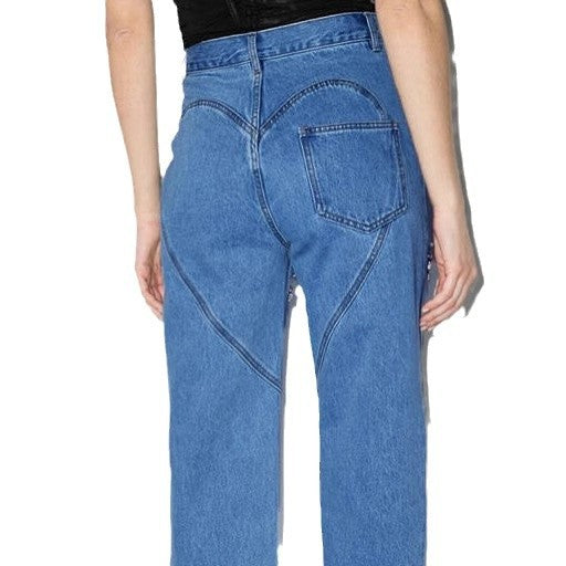 Jeans da donna con cut-out e dettagli scintillanti
