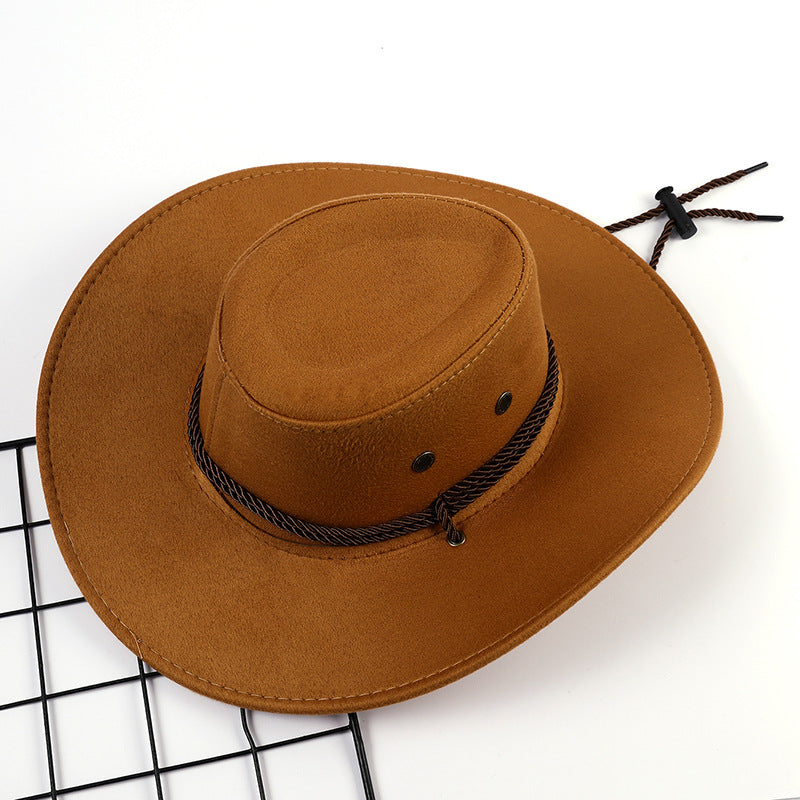 Damen Outdoor Cowboyhut aus weichem Mikrofaser-Wildleder mit Kordelzug Drune