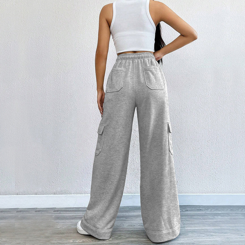 Damen Cargo-Hose mit weitem Schnitt und elastischem Bund Drune