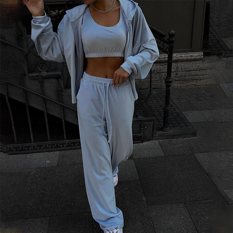 Damen Sportliches Lounge-Set mit lässigem Hoodie und elastischen Hosen Drune