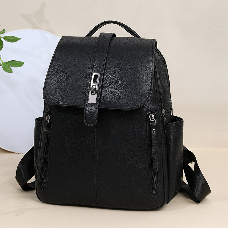 Damen-Lederrucksack mit diebstahlsicherem Design