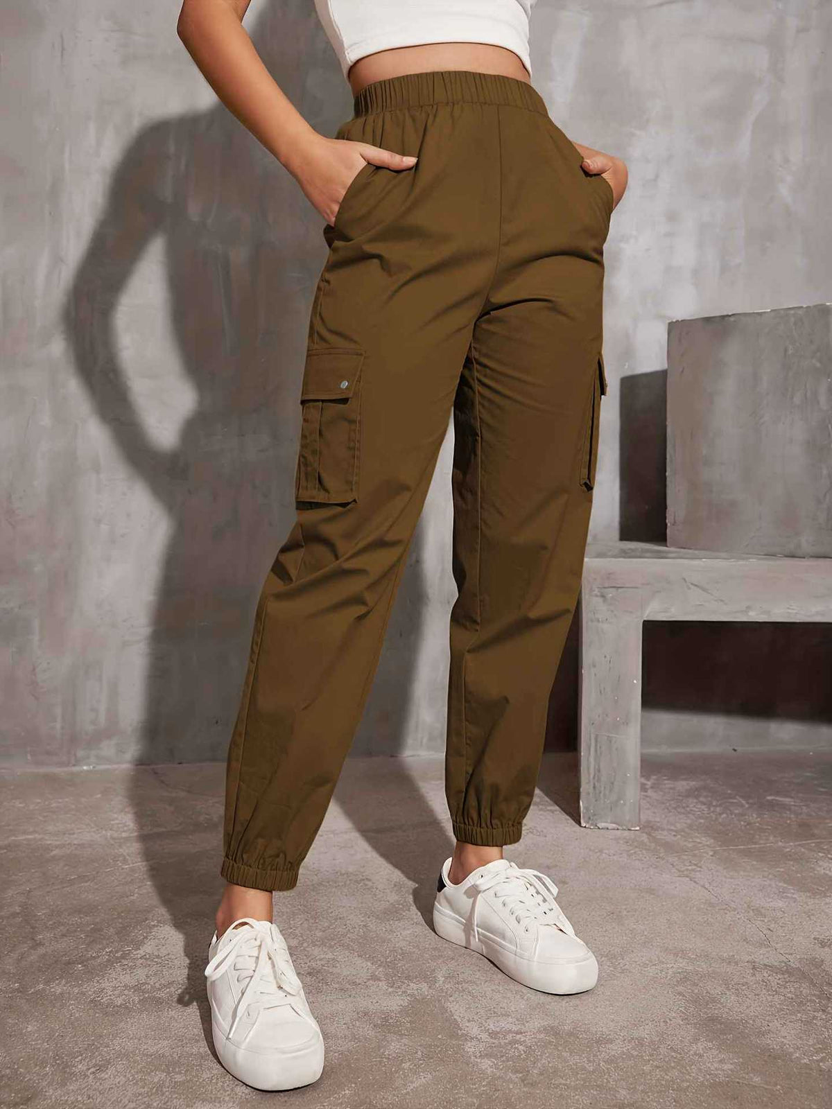 Damen Cargo-Hose mit elastischem Bund und praktischen Seitentaschen Drune