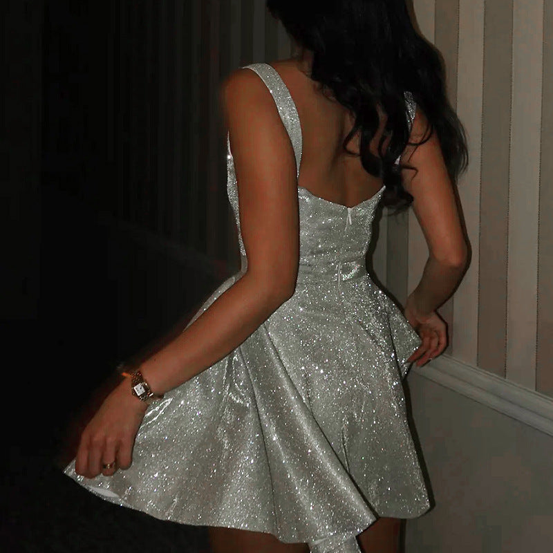 Damen A-Linien Glitzerkleid Drune