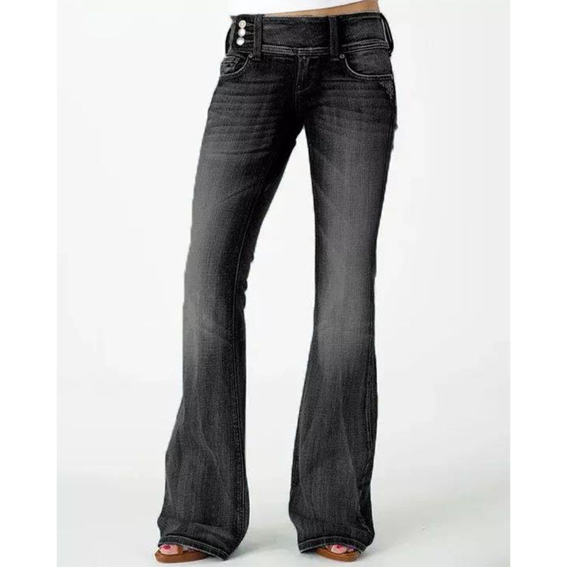 Lore Voss | Jeans skinny a vita alta con bottoni laterali in stile vendemmia, molto apprezzati