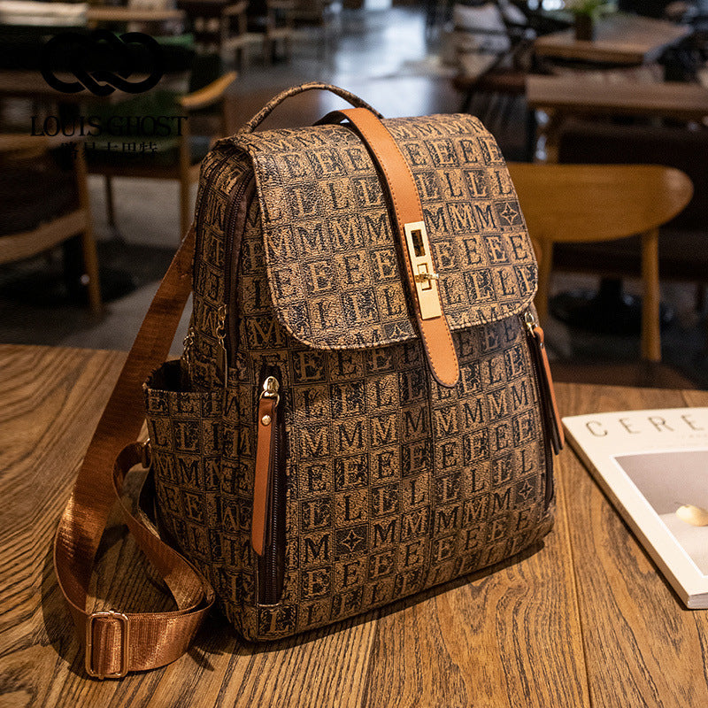 Damen-Lederrucksack mit diebstahlsicherem Design