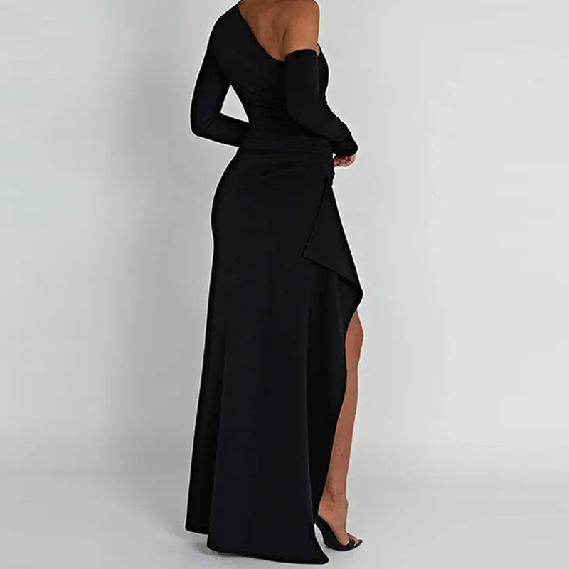 Damen Abendkleid mit asymmetrischem Design und eleganten Drapierungen Drune