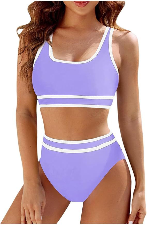 Damen Sportliches Bikini-Set mit Hochbund und komfortablem Oberteil Drune