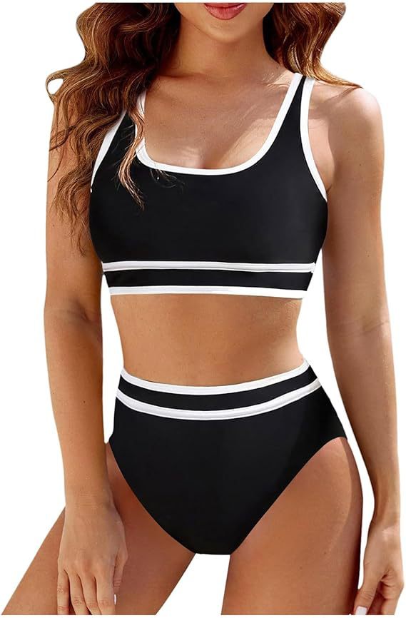 Damen Sportliches Bikini-Set mit Hochbund und komfortablem Oberteil Drune