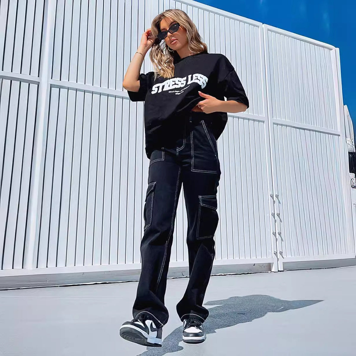 Damen Cargo-Hose mit elastischem Bund und praktischen Taschen Drune