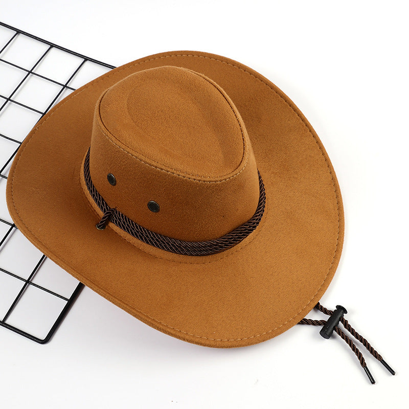 Damen Outdoor Cowboyhut aus weichem Mikrofaser-Wildleder mit Kordelzug Drune