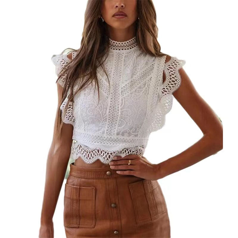 Damen Spitzendesign Bluse Drune