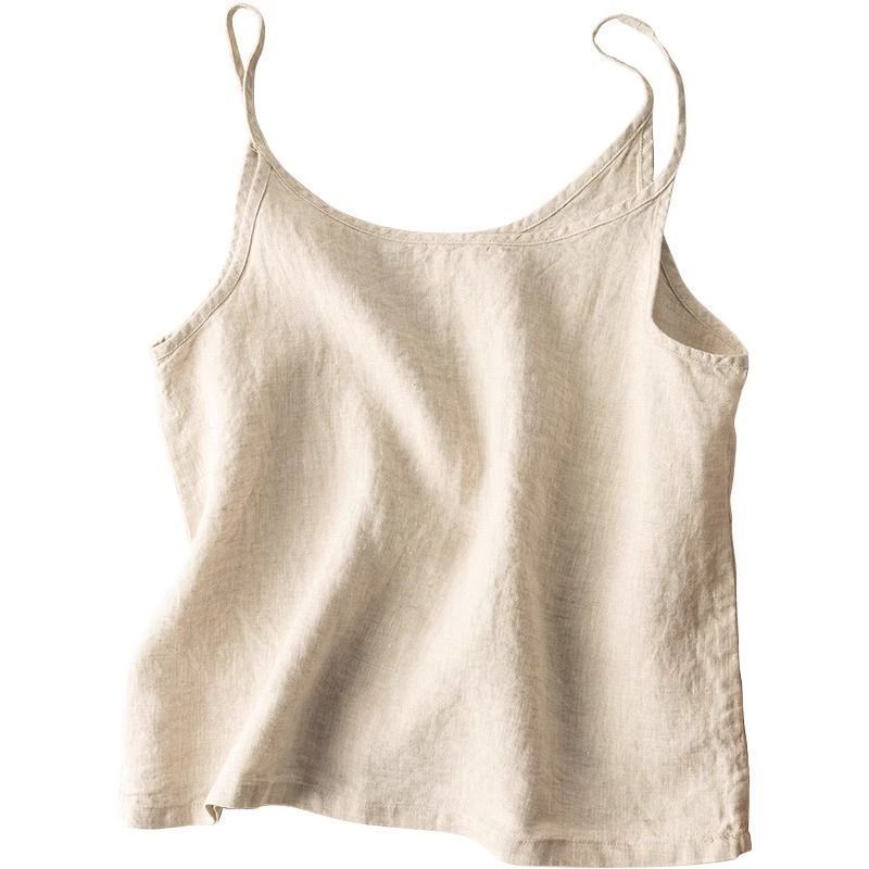 Damen Leichtes Leinen-Camisole-Top Drune