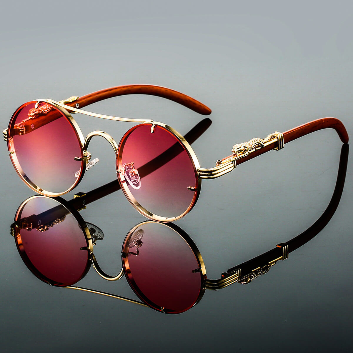 Drune | Ovale Retro Sonnenbrille Aus Metall