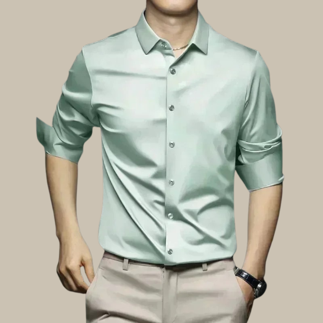 Camicia da uomo in seta, lussuosa e casual