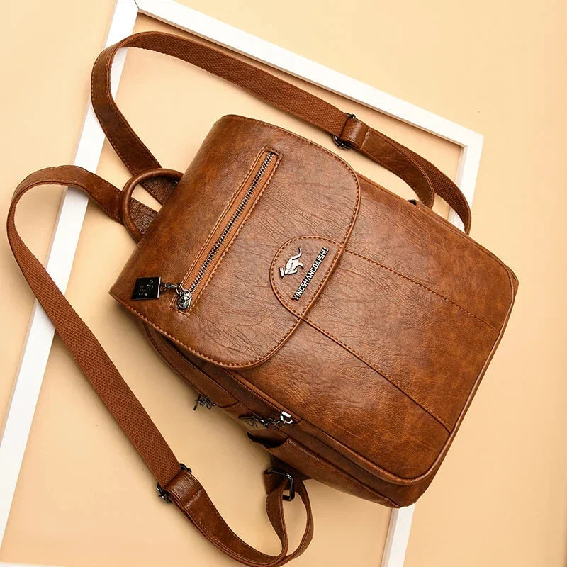 Drune | Diebstahlsicherer Lederrucksack Mit Großem Fassungsvermögen Für Damen