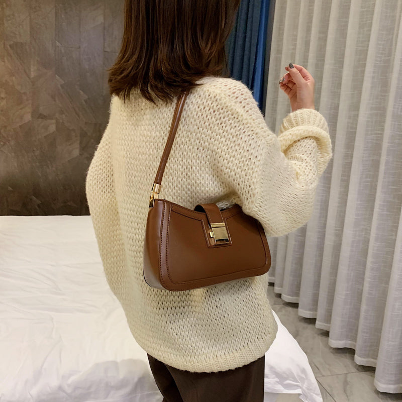 Drune Stilvolle Linke Schultertasche | Damen Designer Handtasche mit Reißverschluss