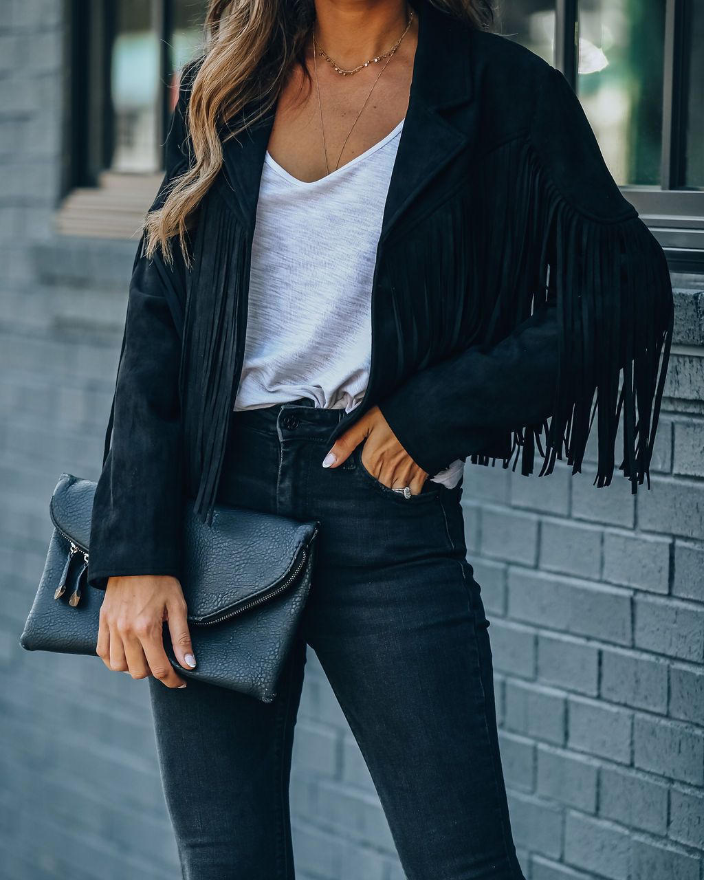Drune Jugendlicher Wildleder-Jackentrend - Fransen-Cardigan mit Troddelsaum, E-Girl Bikerjacke, 90er Vintage Streetwear, Cooles Design
