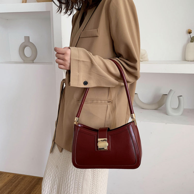 Drune Stilvolle Linke Schultertasche | Damen Designer Handtasche mit Reißverschluss