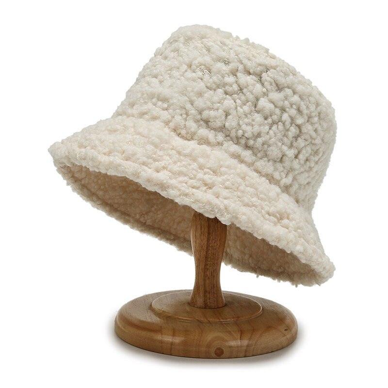 Drune Damen-Lammwoll-Bucket-Hut | Warme Outdoor-Panama-Mütze für Frauen