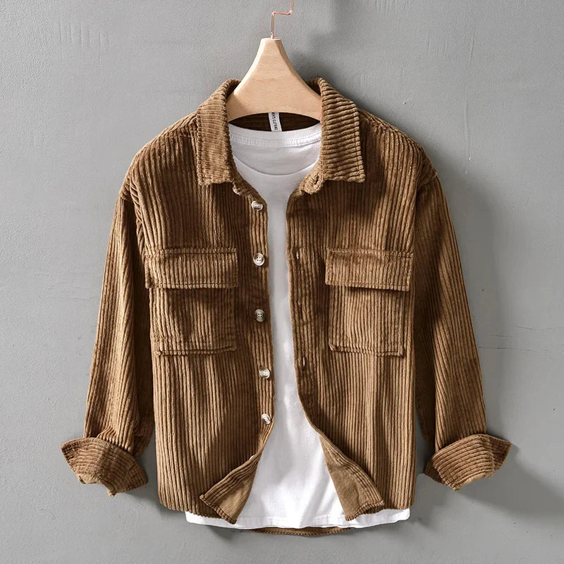 Camicia da uomo taglie forti in cotone a righe spesse