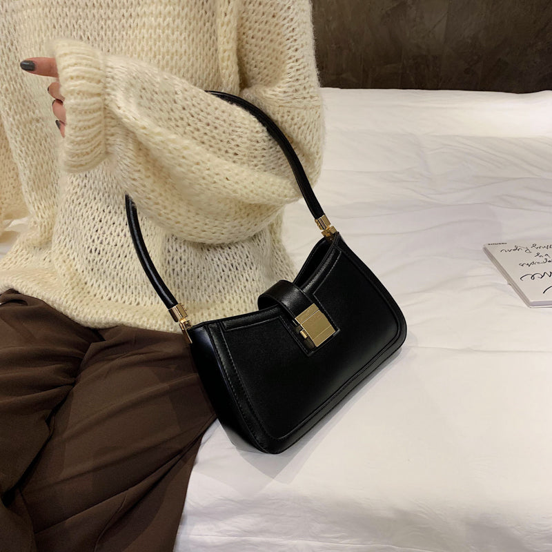 Drune Stilvolle Linke Schultertasche | Damen Designer Handtasche mit Reißverschluss