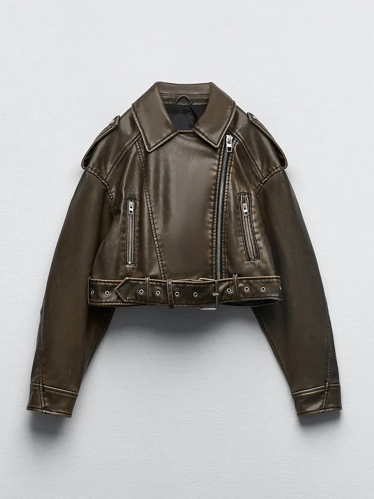 Drune | Kurze Jacke aus PU-Leder für Frauen