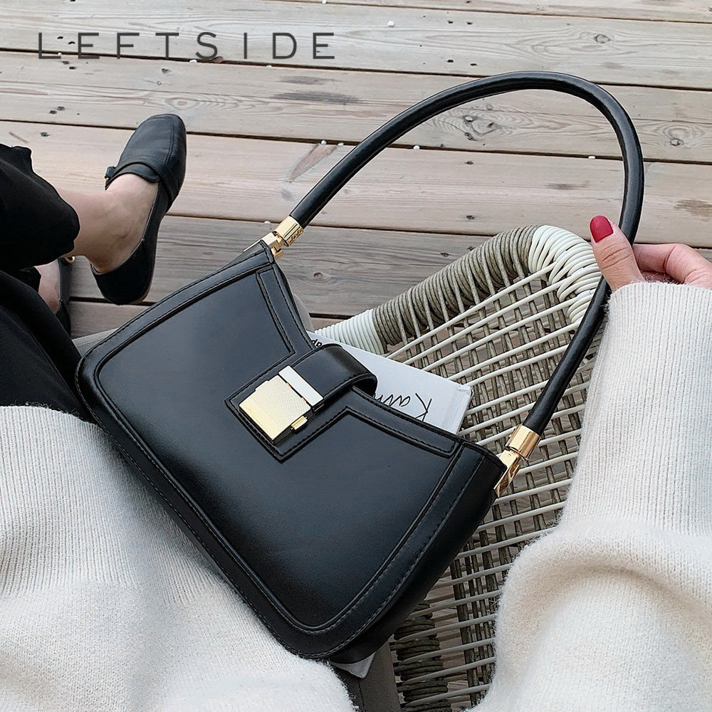 Drune Stilvolle Linke Schultertasche | Damen Designer Handtasche mit Reißverschluss