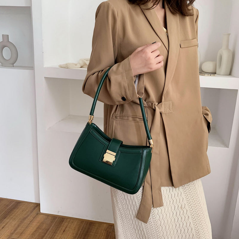 Drune Stilvolle Linke Schultertasche | Damen Designer Handtasche mit Reißverschluss
