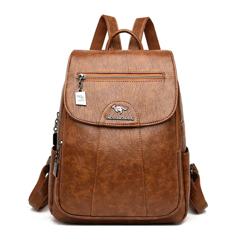 Drune | Diebstahlsicherer Lederrucksack Mit Großem Fassungsvermögen Für Damen