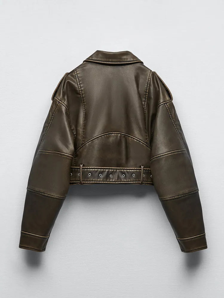 Drune | Kurze Jacke aus PU-Leder für Frauen