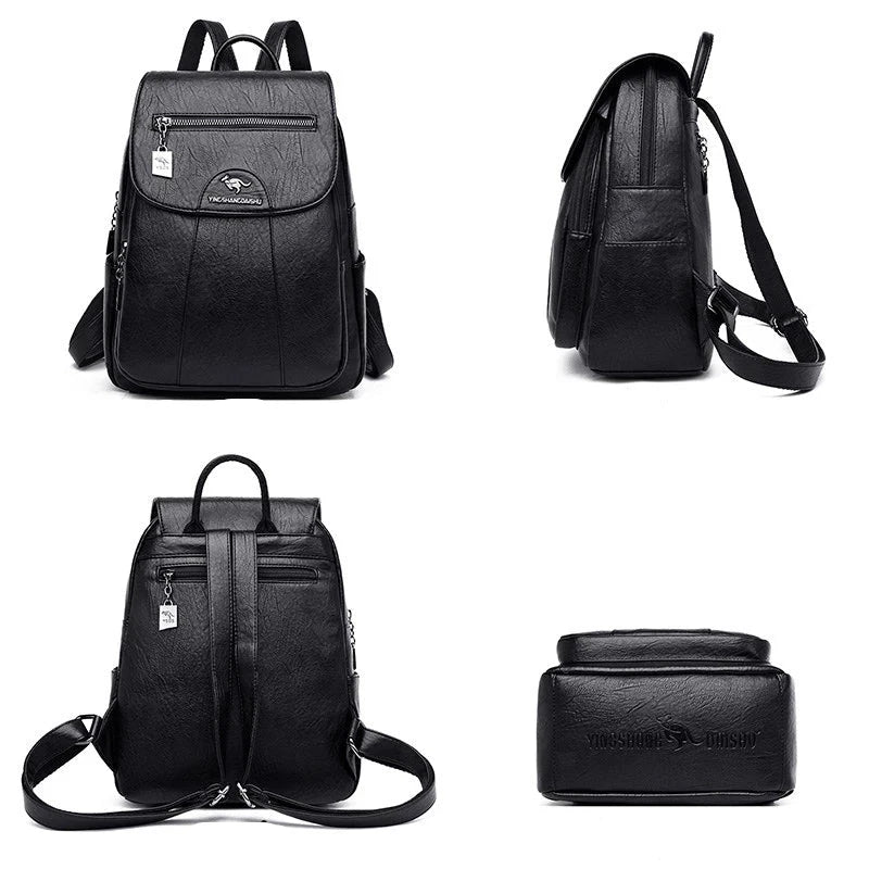 Drune | Diebstahlsicherer Lederrucksack Mit Großem Fassungsvermögen Für Damen