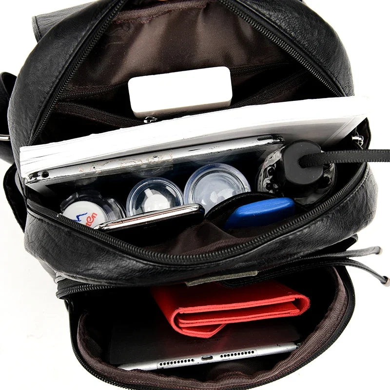 Drune | Diebstahlsicherer Lederrucksack Mit Großem Fassungsvermögen Für Damen