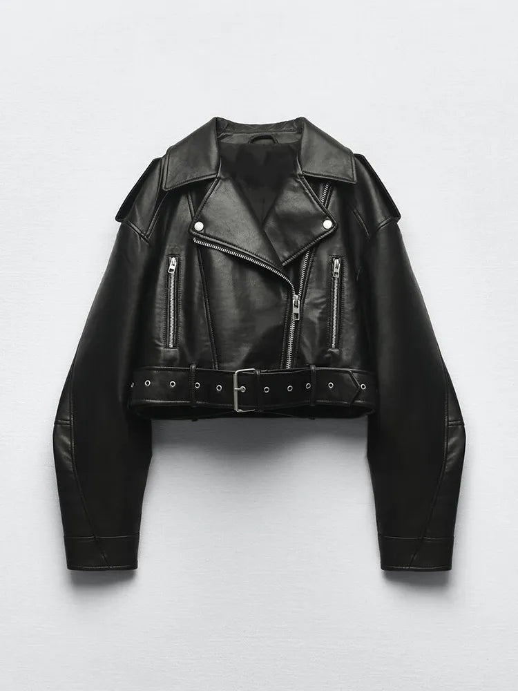 Drune | Kurze Jacke aus PU-Leder für Frauen