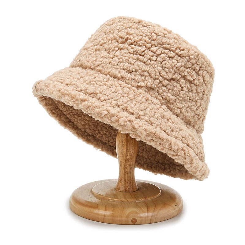 Drune Damen-Lammwoll-Bucket-Hut | Warme Outdoor-Panama-Mütze für Frauen