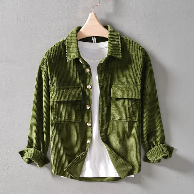 Camicia da uomo taglie forti in cotone a righe spesse