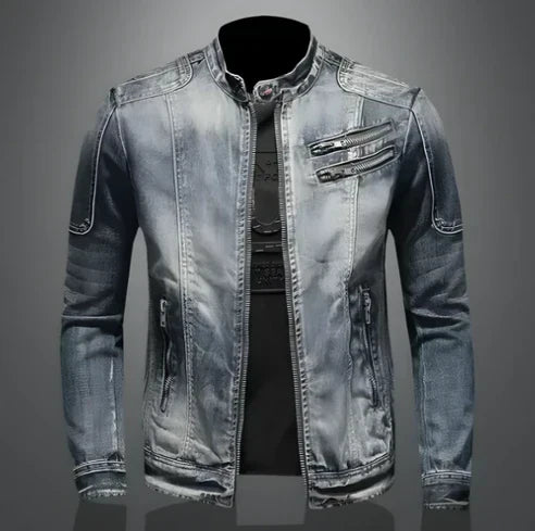 Giacca da uomo in denim con cerniera