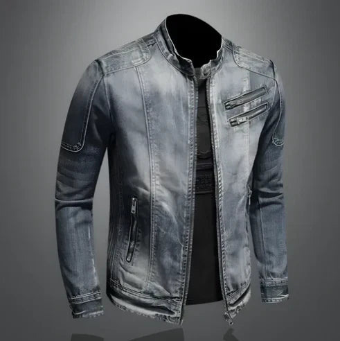 Giacca da uomo in denim con cerniera