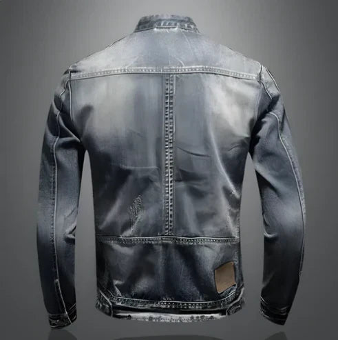 Giacca da uomo in denim con cerniera