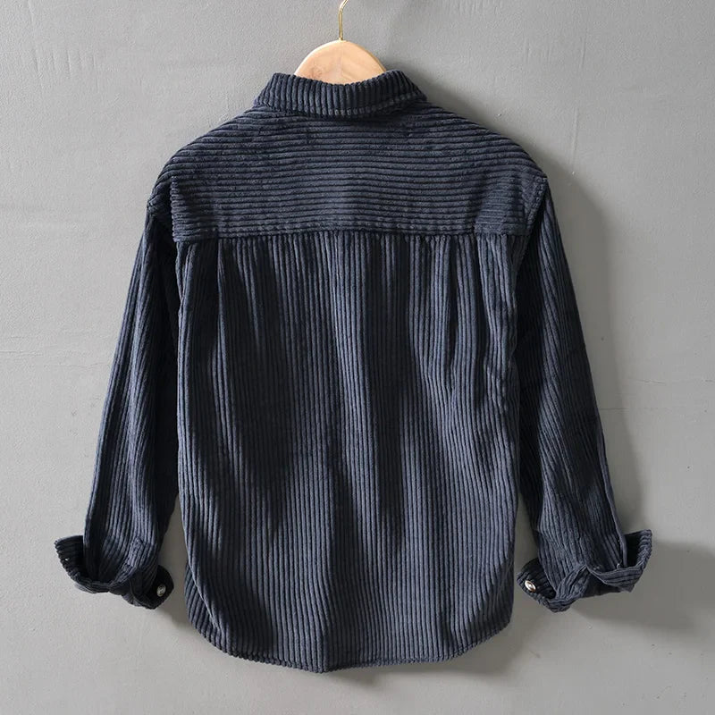 Camicia da uomo taglie forti in cotone a righe spesse